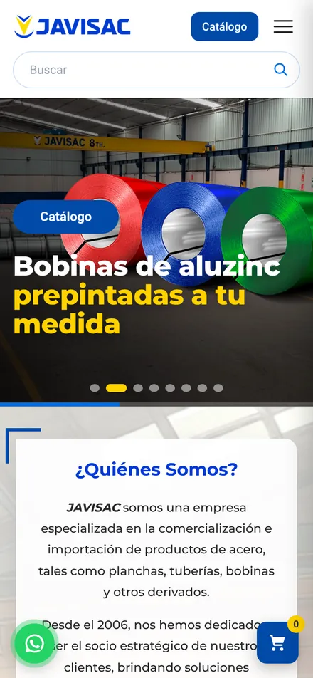 Web de Javisac en celular