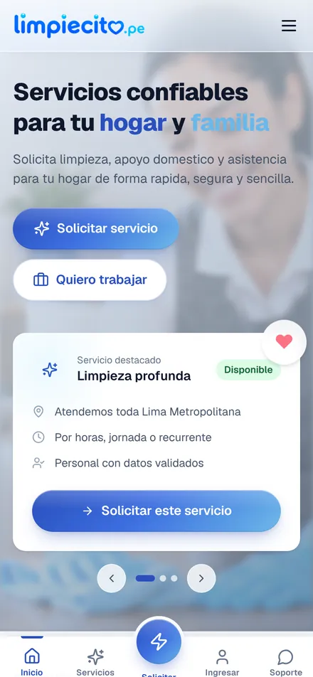 Web de Limpiecito en celular