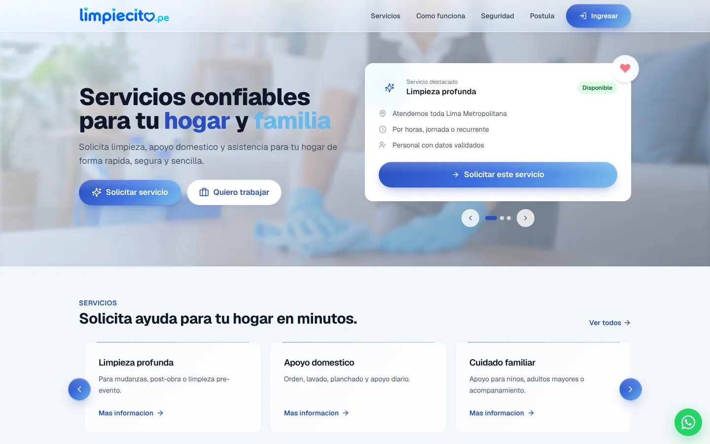 Web de Limpiecito en computadora